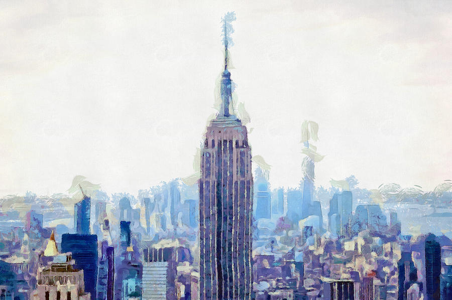 cityscape painting New York City skyline New York wall art