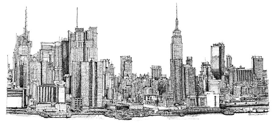 new york city skyline illustration