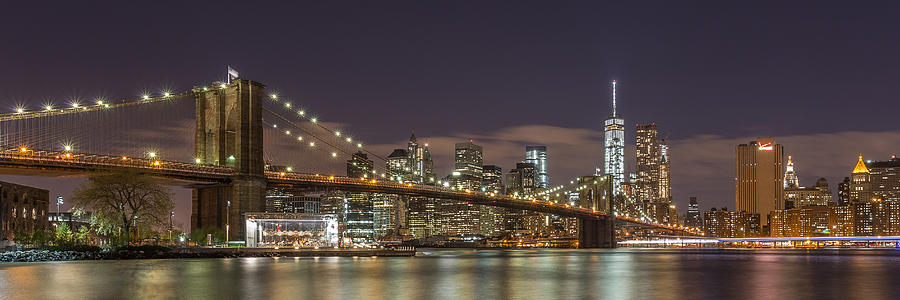 New York Skyline - Brooklyn Bridge Panorama - 3 Photograph by Christian ...