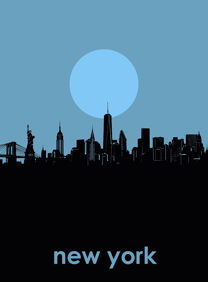 New York Skyline Minimalism 2 Digital Art