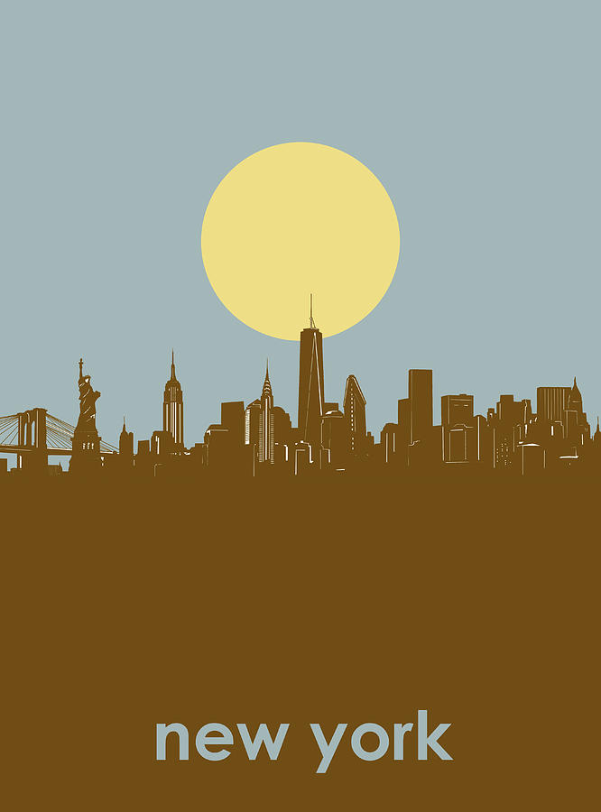New York Skyline Minimalism 3 Digital Art