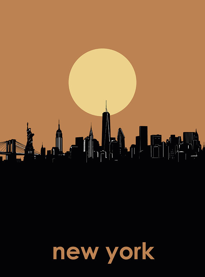 New York Skyline Minimalism 6 Digital Art