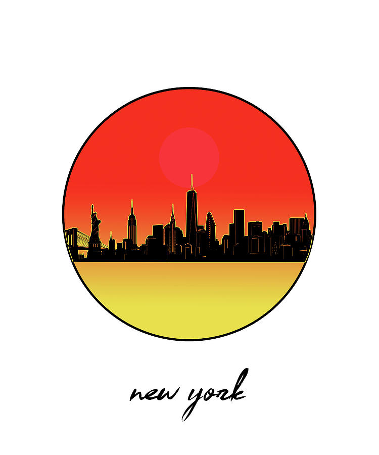 New York Skyline Minimalism 8 Digital Art