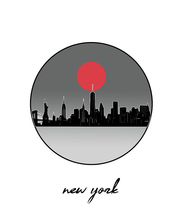 New York Skyline Minimalism 9 Digital Art