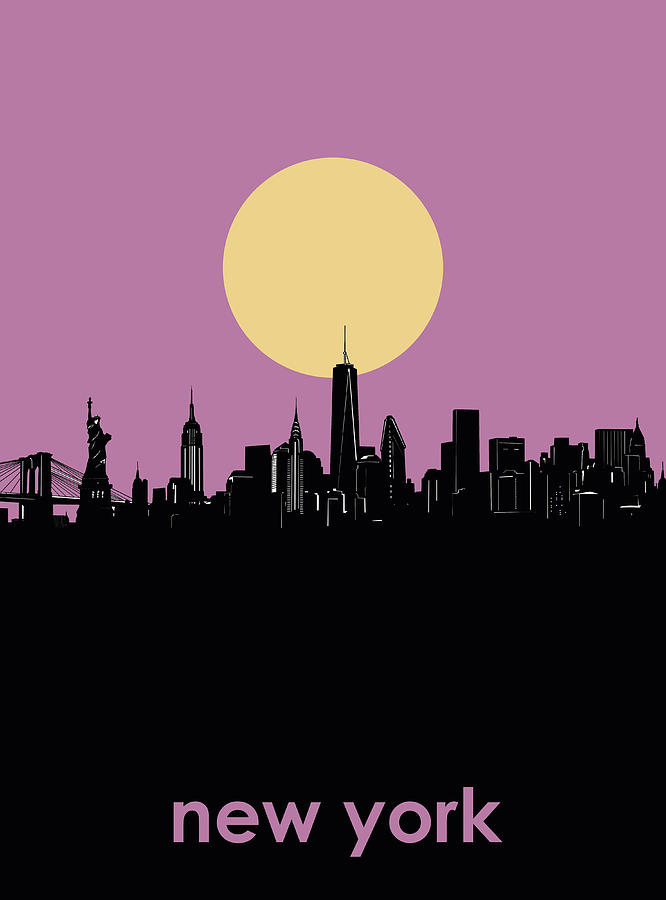 New York Skyline Minimalism Digital Art By Bekim M Pixels