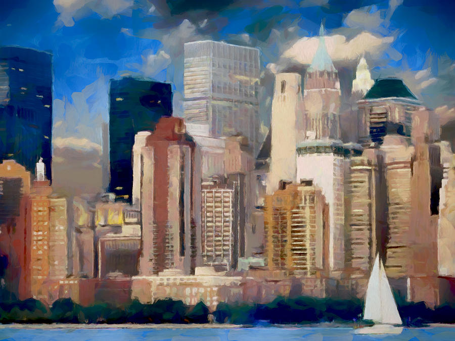 New York Skyline Digital Art by Ronald Bolokofsky