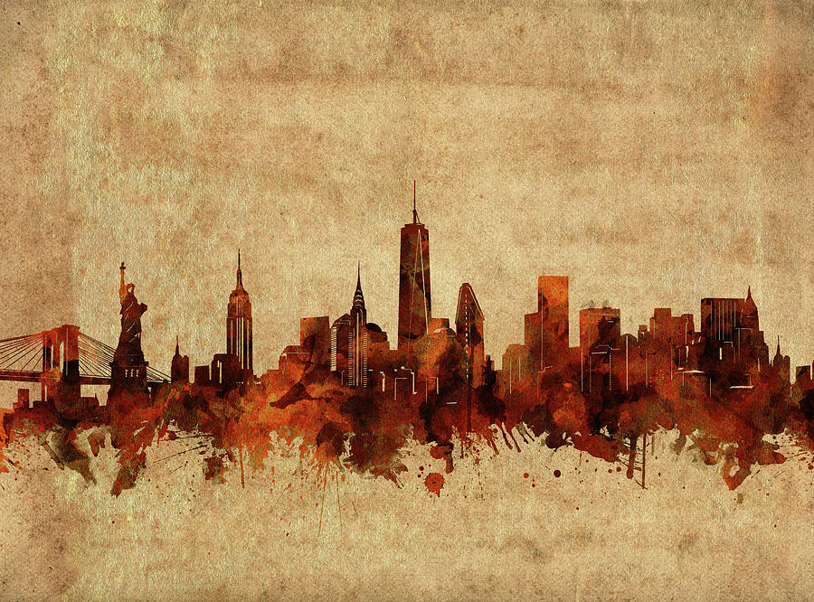 New York City Digital Art - New York Skyline Vintage 2 by Bekim M