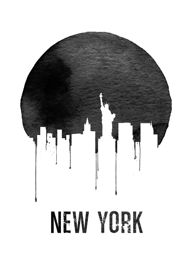 Skyscraper Digital Art - New York Skyline White by Naxart Studio