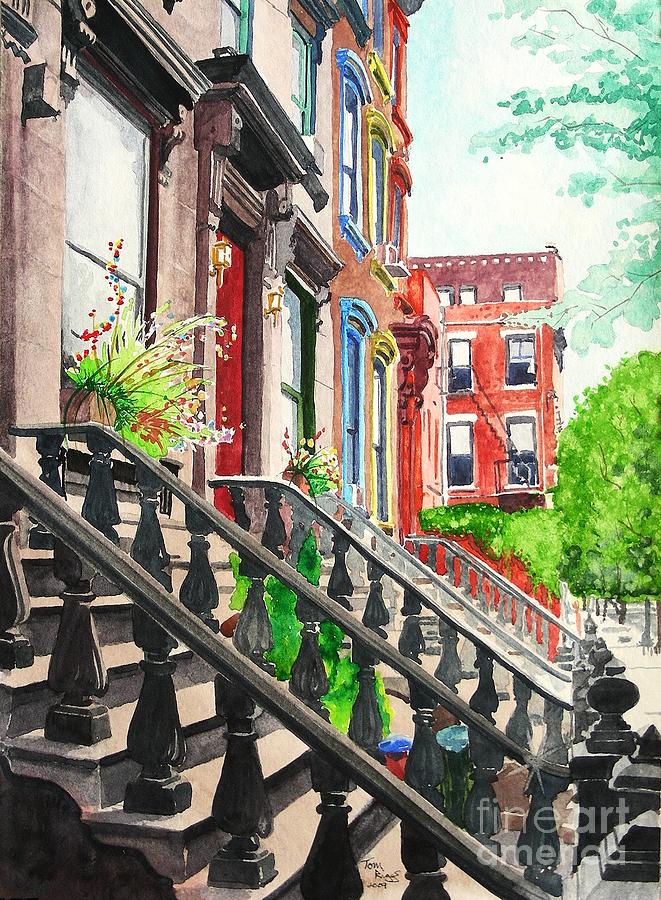 New York Steps Painting by Tom Riggs