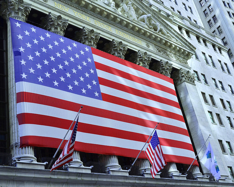 New York Stock Exchange American Flag 2 Photograph by Allen Beatty