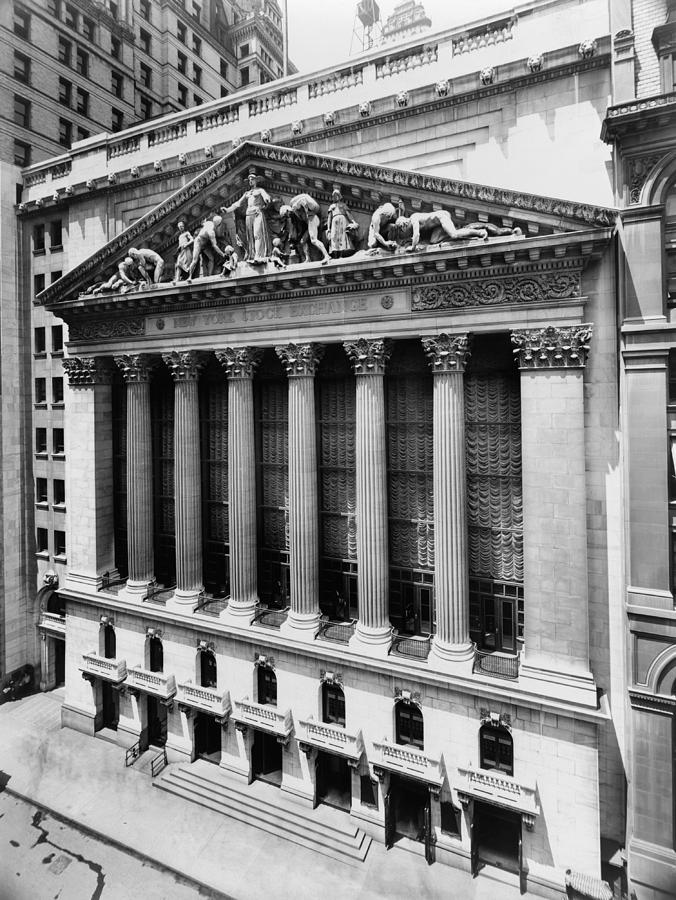New York City Photograph - New York Stock Exchange Circa 1908 by War Is Hell Store