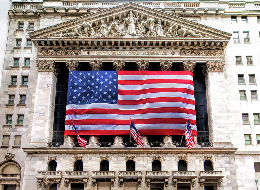 New York City Painting - New York Stock Exchange Flag by Christopher Arndt