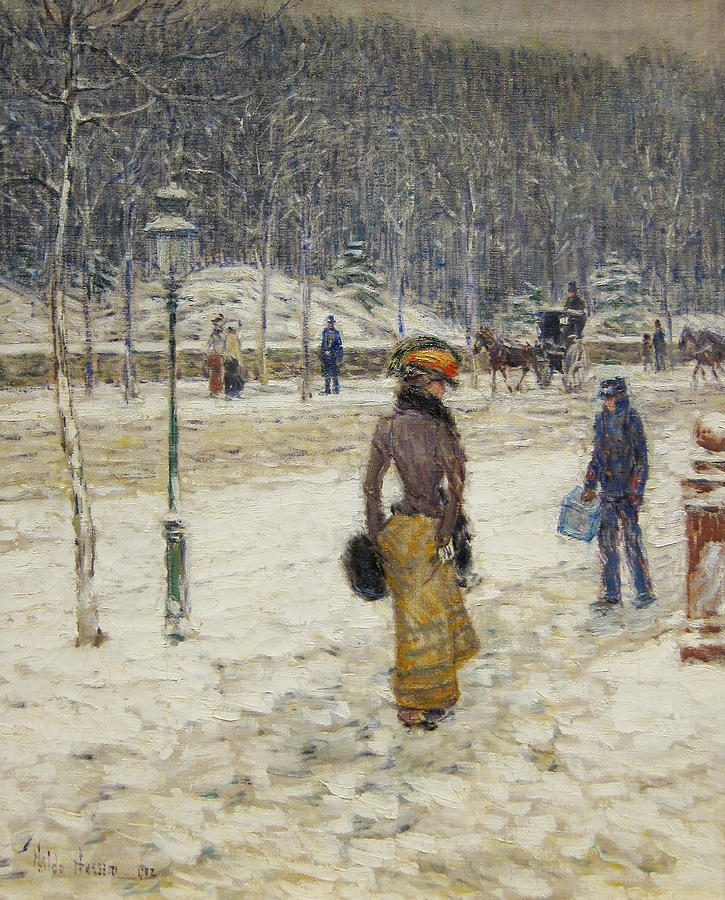 New York Street Painting by Childe Hassam