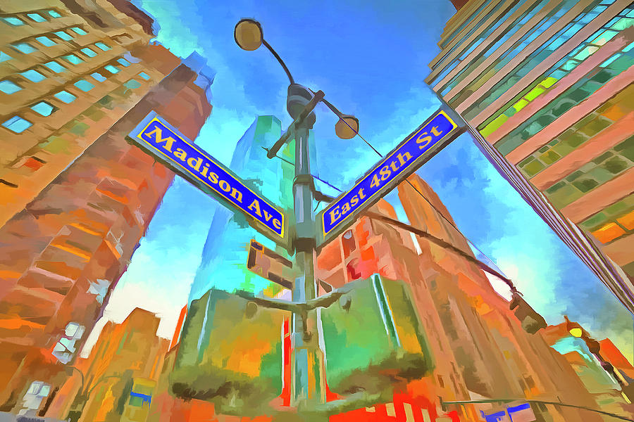 New York Street Sign Pop Art Photograph by David Pyatt