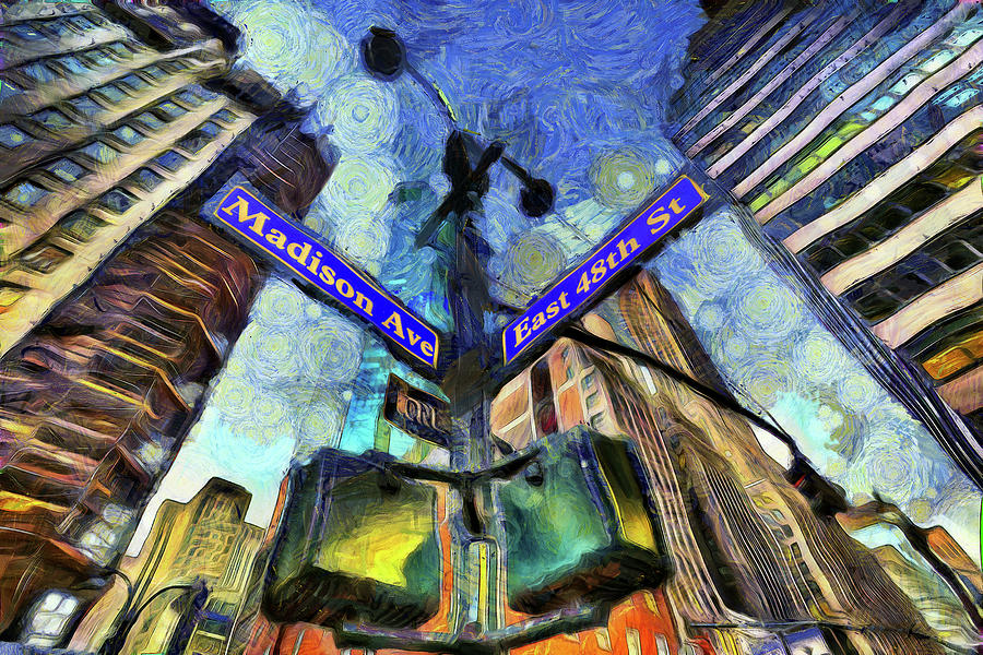 New York Street Sign Van Gogh Photograph by David Pyatt
