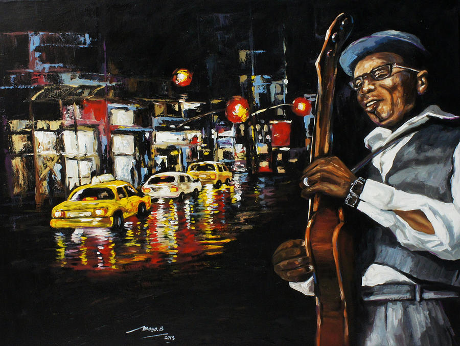 New York Streets Painting by Berthold Moyo