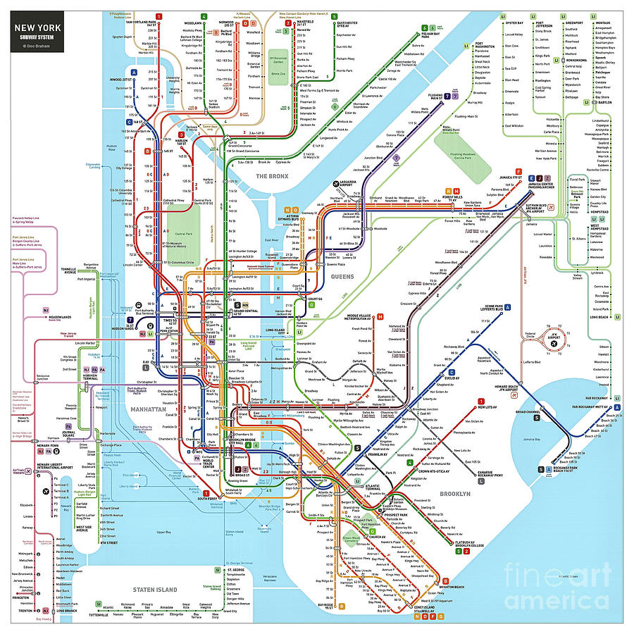 New York Subway Map Photograph By Doc Braham Fine Art America 7409