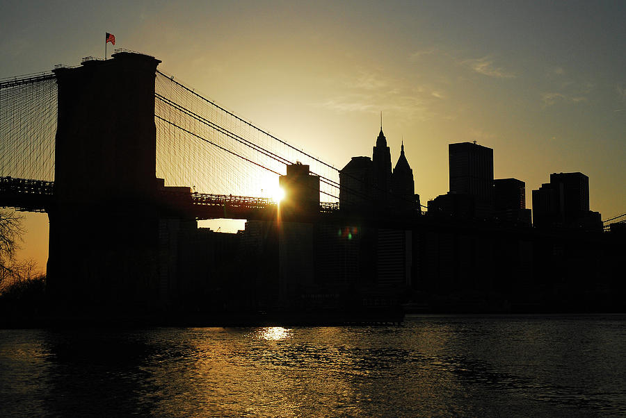New York Sunset Photograph by James Kirkikis