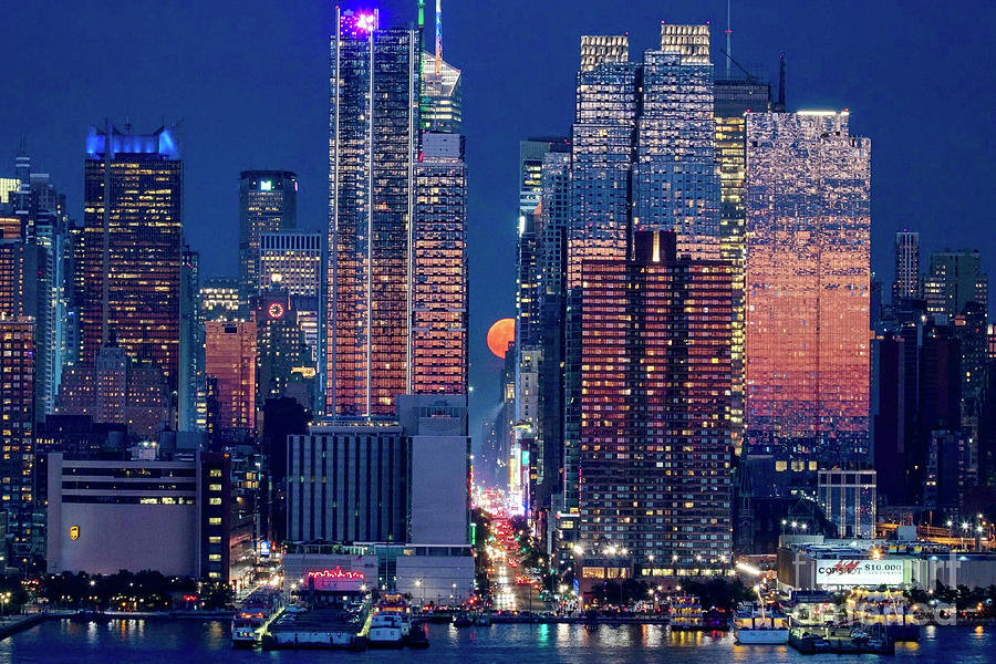 New York Super Moon Photograph by EliteBrands Co