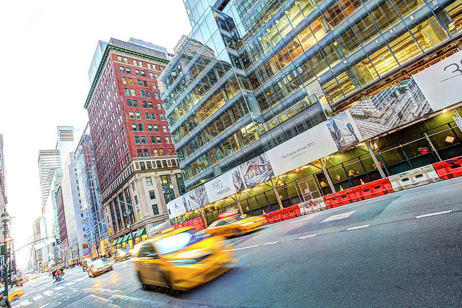 New York Taxi Street Scene Photograph by David Pyatt