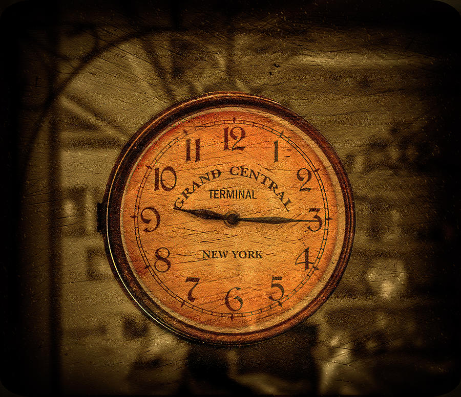 Clock Photograph - New York Times by Evelina Kremsdorf