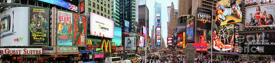 Bridge Photograph - New York Times Square Panorama by Kasia Bitner