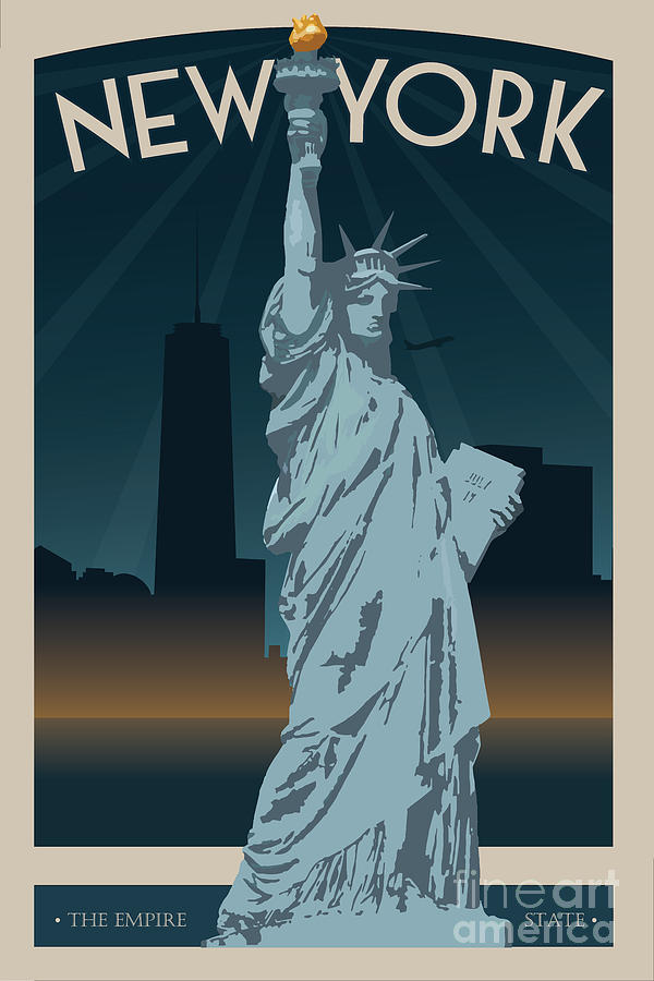 New York Travel Poster Digital Art by Hailey Sipple - Fine Art America