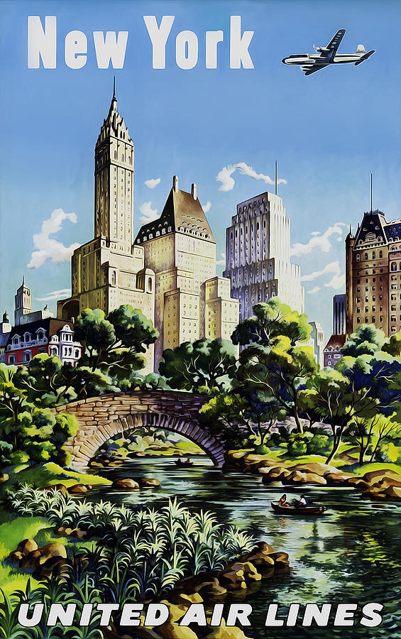Central Park Photograph - New York United Air Lines by Mark Rogan