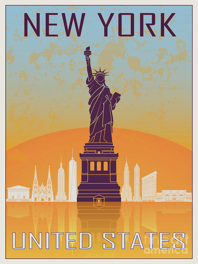 New York Vintage Poster 2 Painting by Pablo Romero - Fine Art America