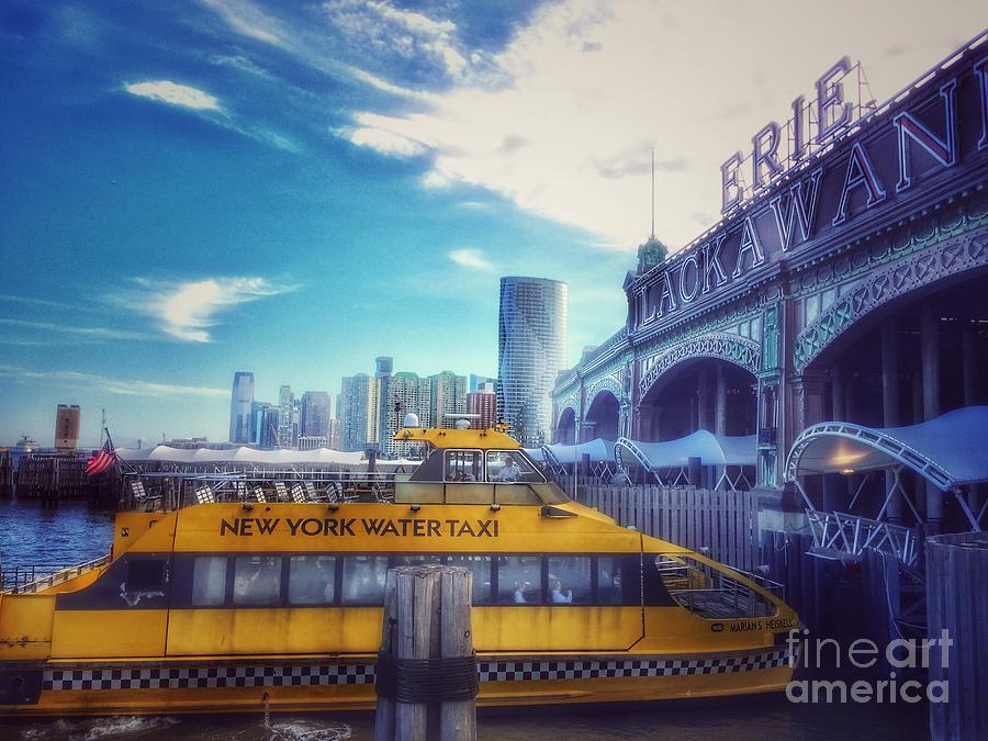 New York Water Taxi - from Erie Lackawanna Railroad Station - Hoboken  Photograph by Miriam Danar