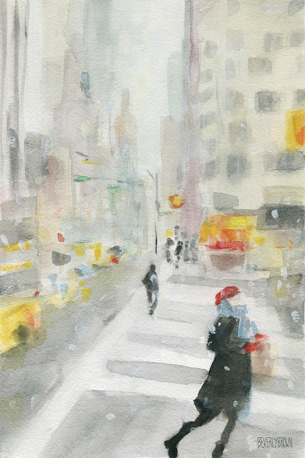 New York Winter 57th Street Painting by Beverly Brown