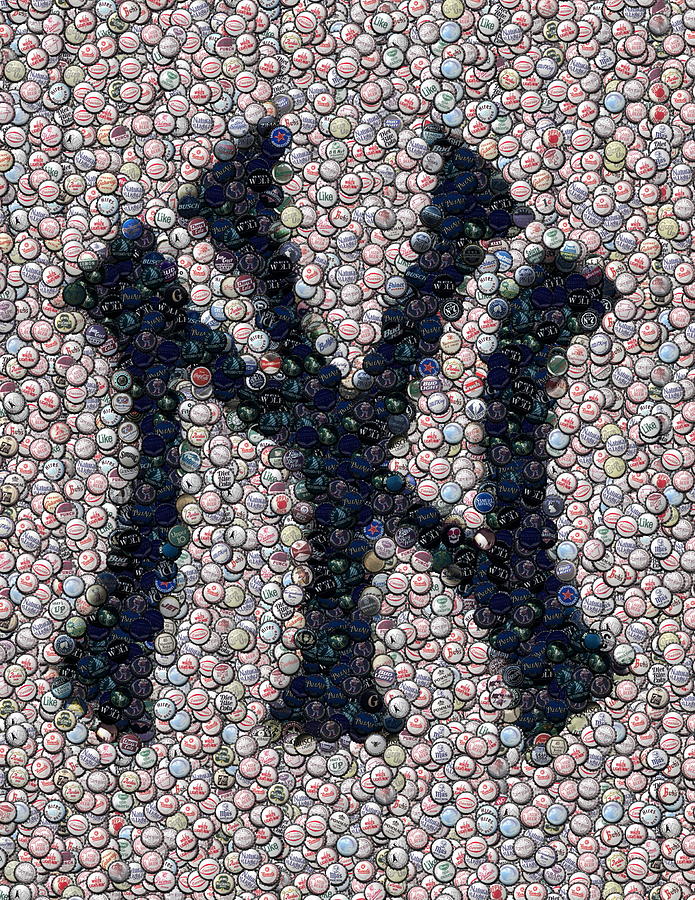 New York Yankees Bottle Cap Mosaic Digital Art by Paul Van Scott | Fine ...