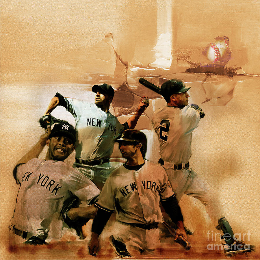 Mickey Mantle Painting - New York Yankees  by Gull G
