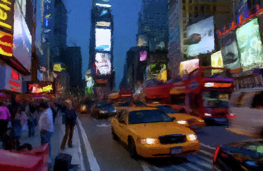 New York Yellow Cab Painting by David Dehner