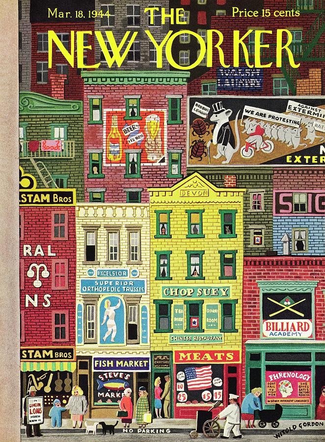 Mouse Painting - New Yorker March 18 1944 by Witold Gordon