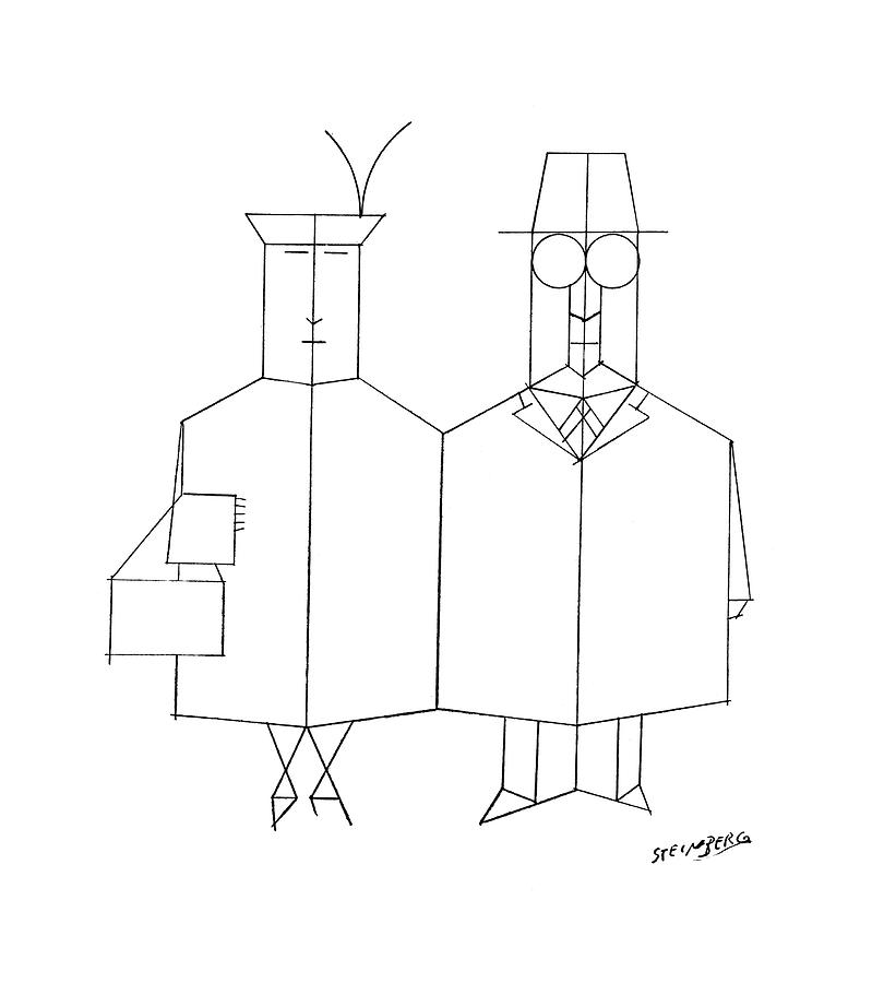 New Yorker March 30th, 1957 Drawing by Saul Steinberg