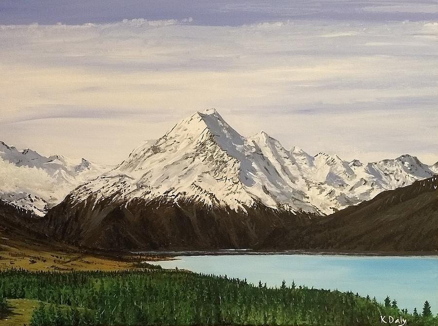 New Zealand Lake Painting by Kevin Daly