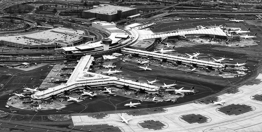 Black And White Photograph - Newark Liberty International Airport by Mountain Dreams