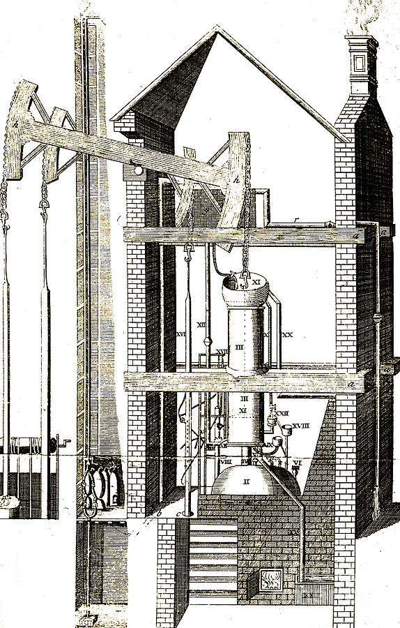 Newcomen Steam Engine, Engraving, C Photograph by Wellcome Images