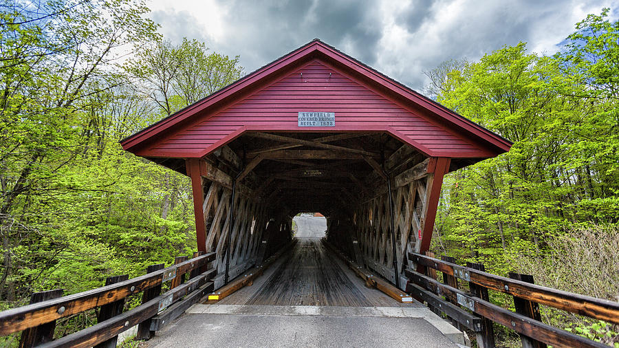 Newfield Covered Bridge Photograph by Stephen Stookey