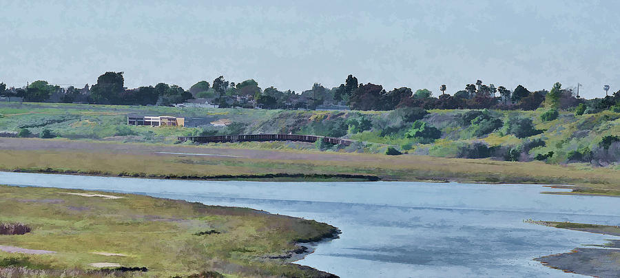 Newport Bay Visitors Center Oil Painting Photograph by Linda Brody