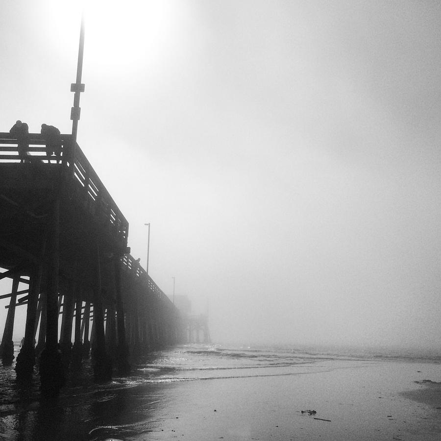 Newport Beach Pier In Fog Photograph