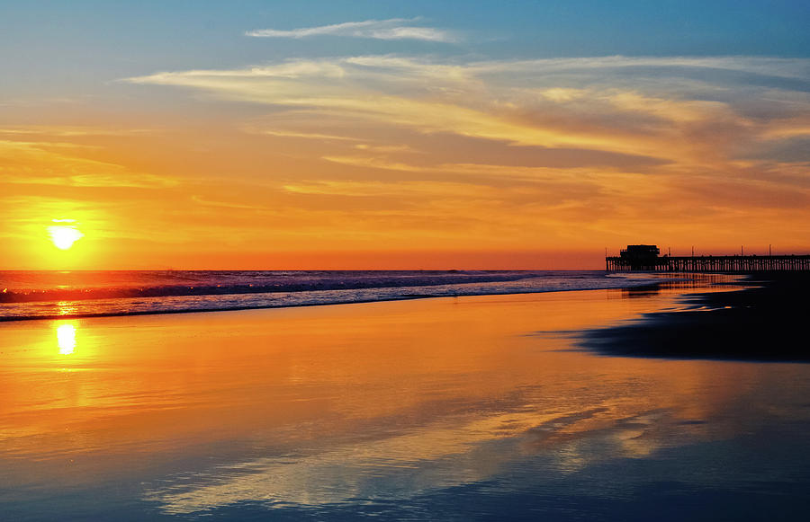 Newport Beach Pier Sunset  Photograph by Kyle Hanson