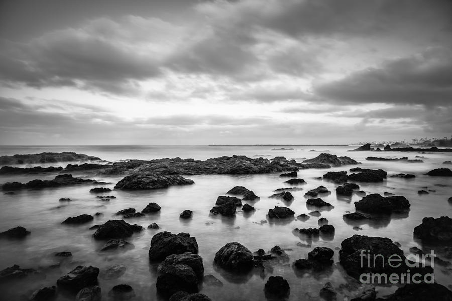 Newport Beach Tide Pools Black and White Photo Photograph by Paul Velgos