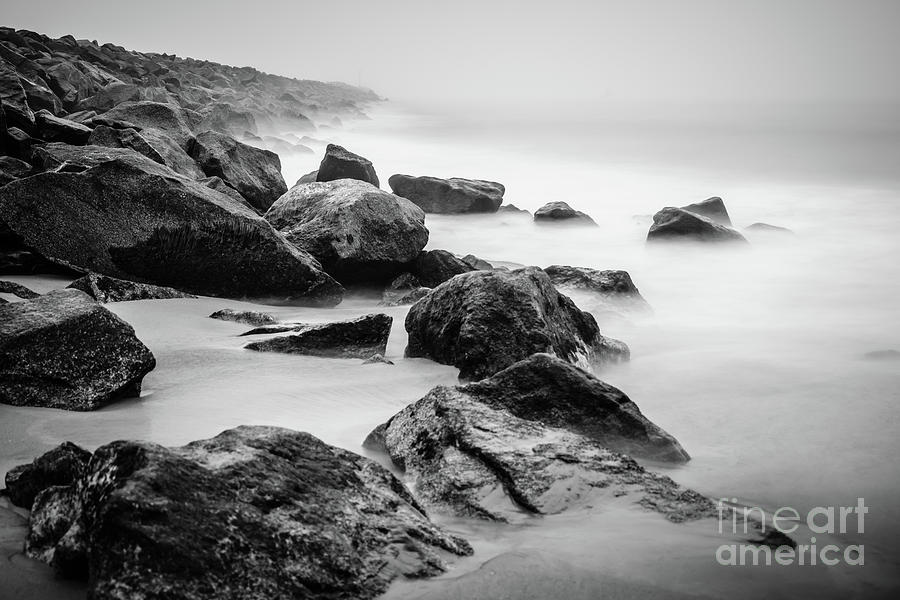 Newport Beach Wedge Black and White Photo Photograph by Paul Velgos
