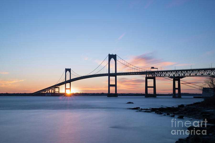 Newport Bridge Sunrise Photograph by Alicia Heaney - Fine Art America