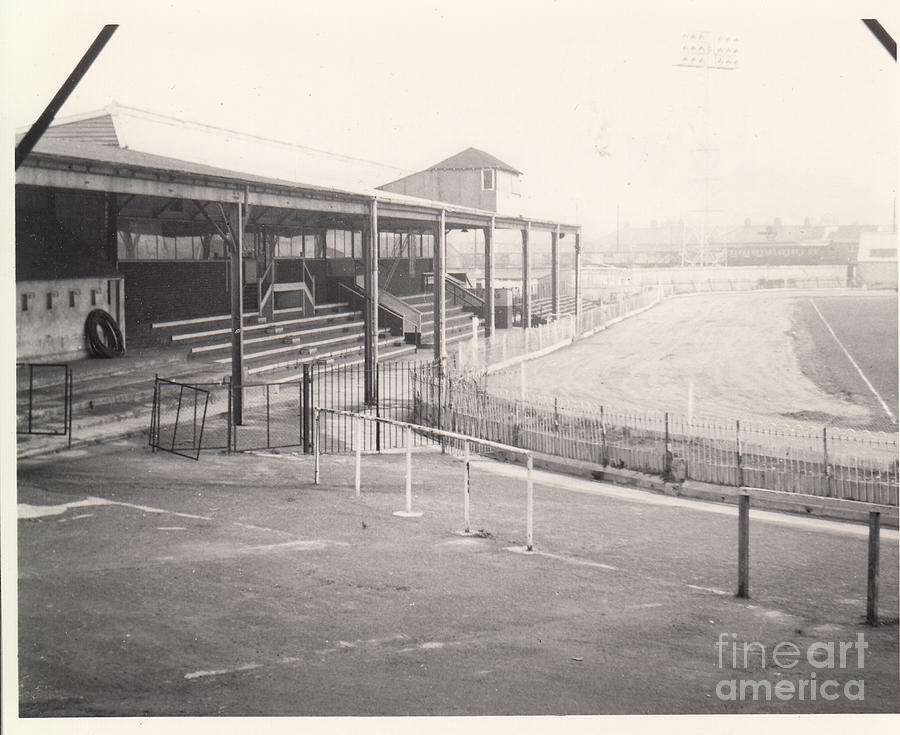 Newport County FC - Somerton Park - Old Main Stand 1 - BW - 1960s Photograph by Legendary Football Grounds