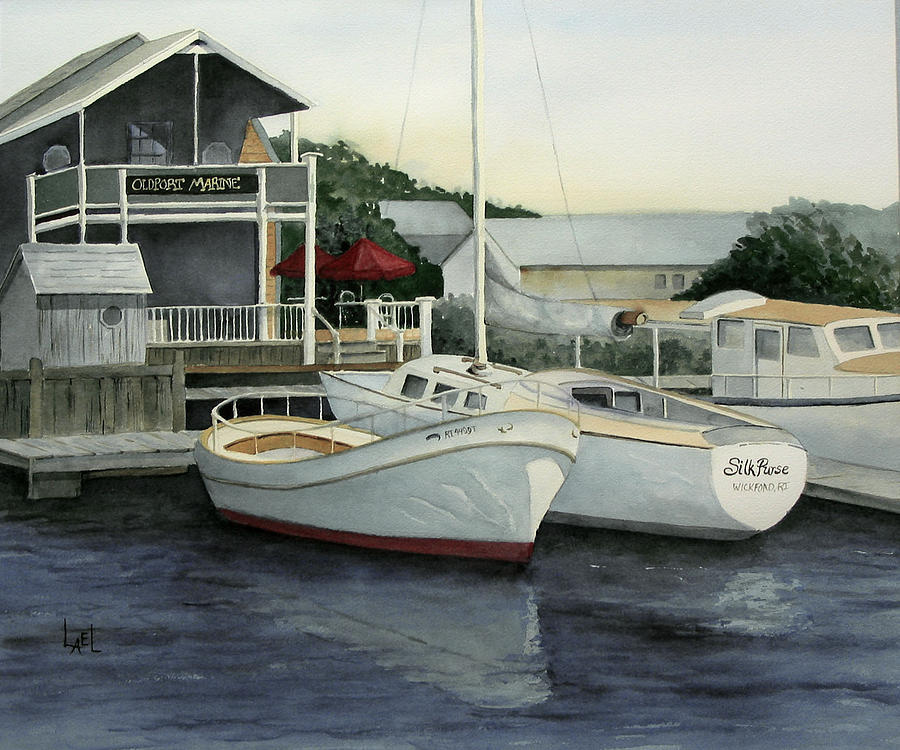Newport Harbor Painting by Lael Rutherford