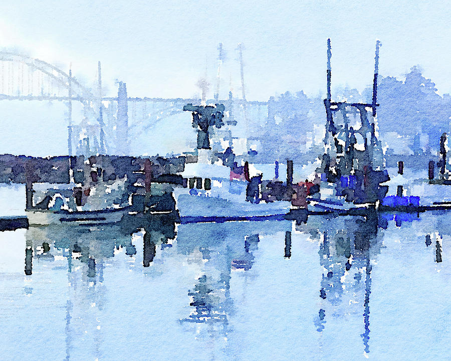 Newport Harbor Digital Art by Mike Bergen