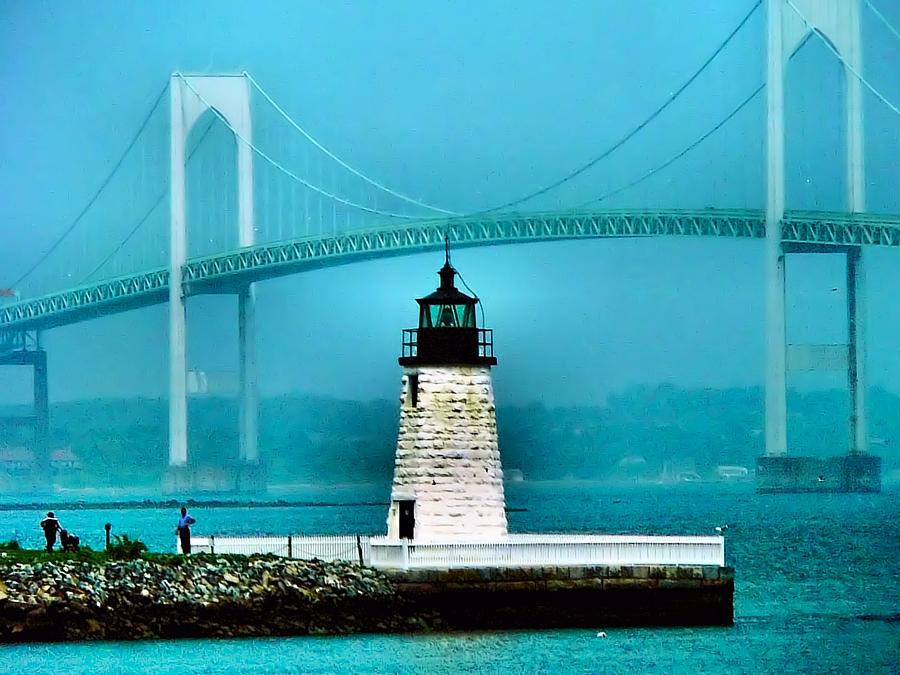 Lighthouse Photograph - Newport Lighthouse by Ed Immar  